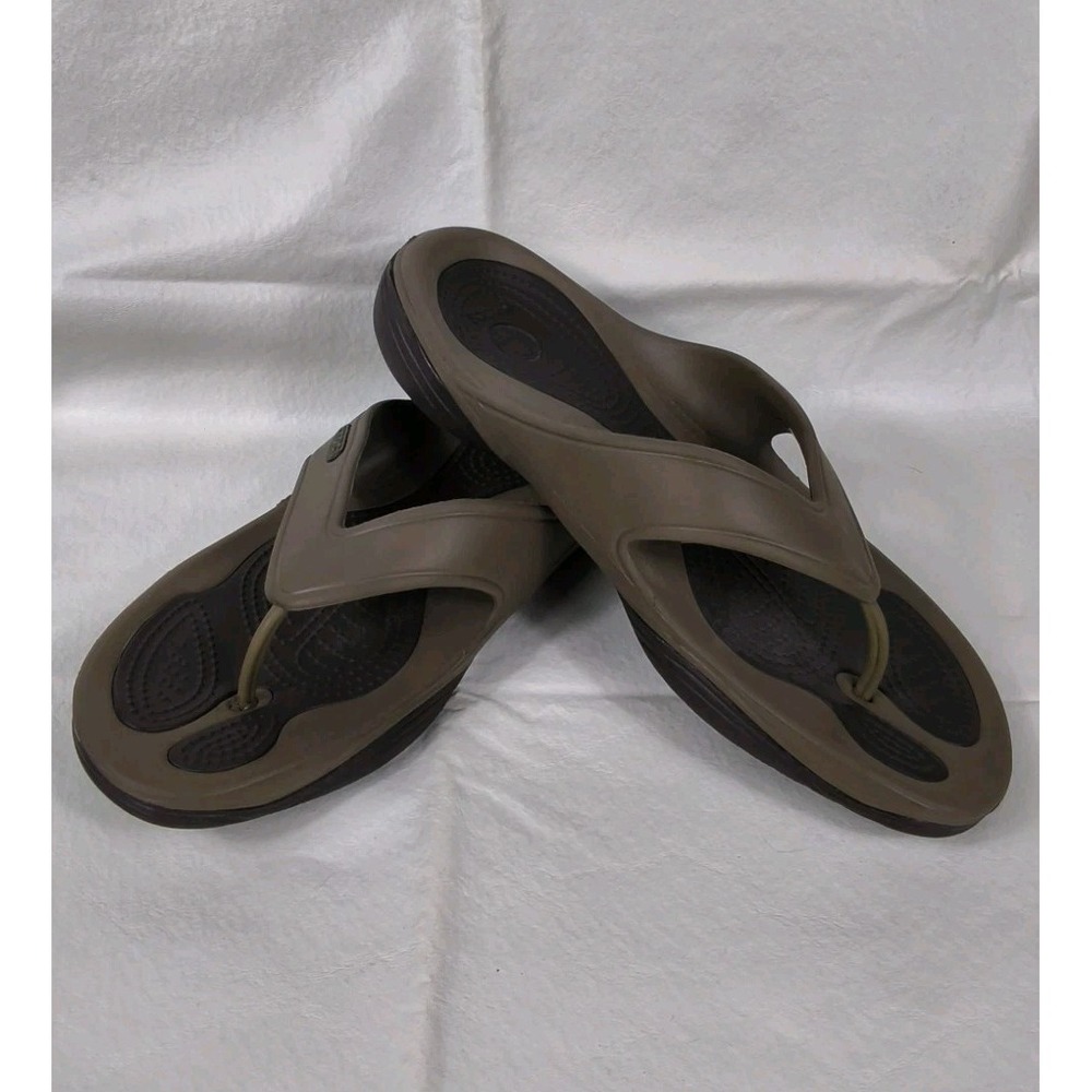 Crocs Swiftwater Wave Men's Size M 11 Espresso Brown Sport Flip Flop Sandals